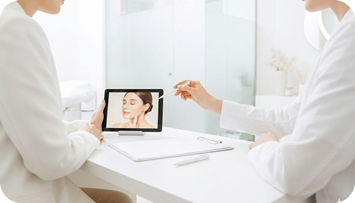 Personalized facial analysis and medical consultation at Lijin Clinic.