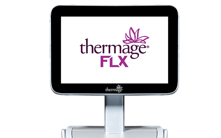 Thermage FLX logo displayed on device screen