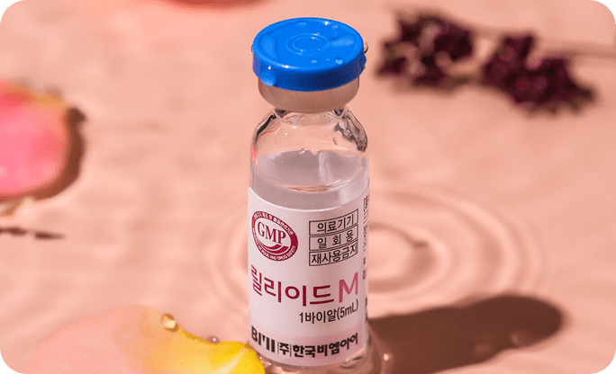 Core ingredients of Lilied M medical vial designed for intensive skin hydration at Lijin Clinic.