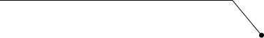 Minimalist horizontal line graphic with a downward slope at the end