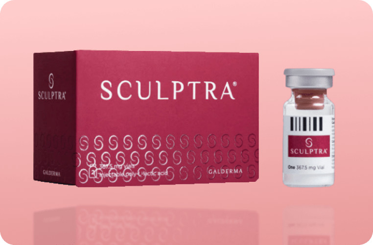 Genuine Sculptra aesthetic product and vial at Lijin Clinic.