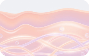 Abstract pastel skin-layer illustration with flowing collagen-like lines